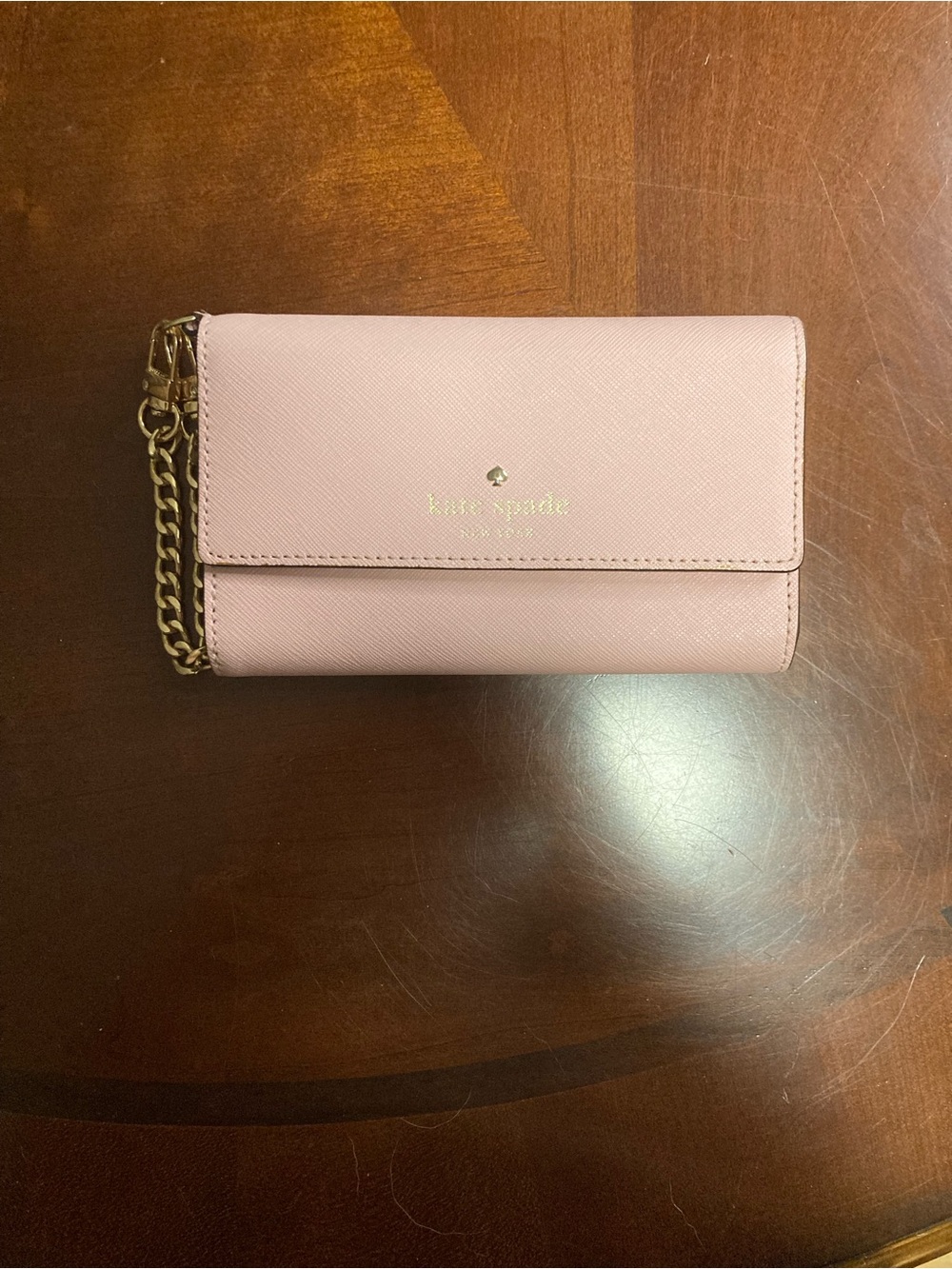Kate Spade New York Cedar Street Tri-Fold Saffiano Leather Wallet On Chain NWOT - Picture 2 of 14